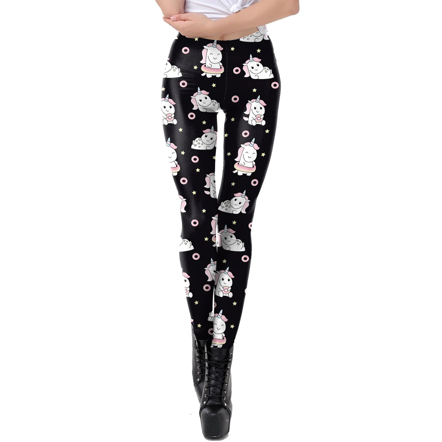 Cat Print Elastic Women Leggings