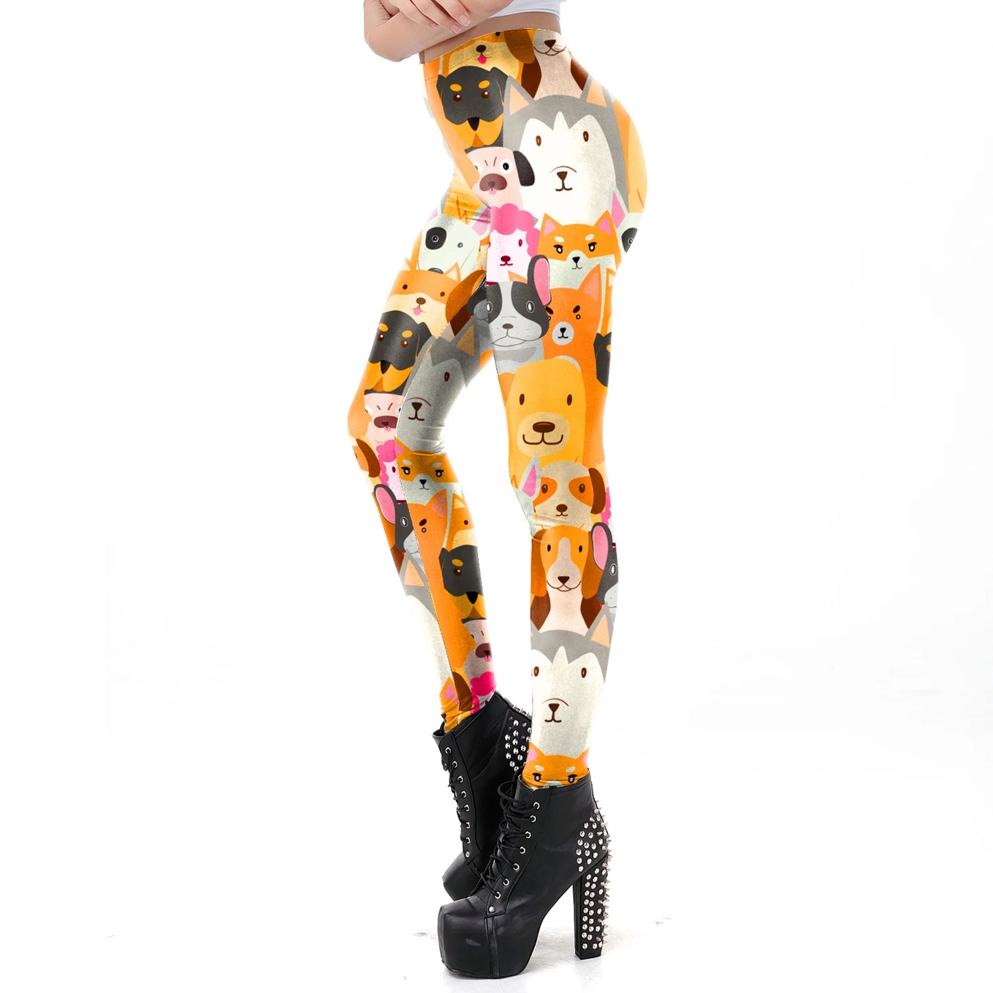 Cat Print Elastic Women Leggings