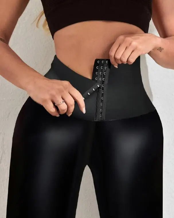 Faux Leather Pant Tummy Control