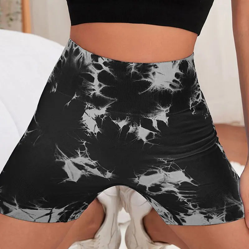 Tie Dye High Waisted Seamless Shorts