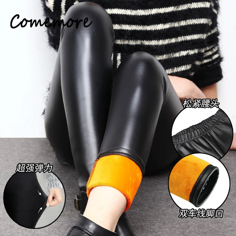 Warm Faux Leather Leggings
