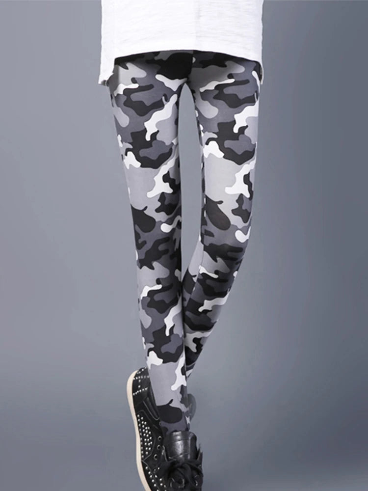 Women's Fitness Pants Elasticity Floral Stripe Grid Leggings