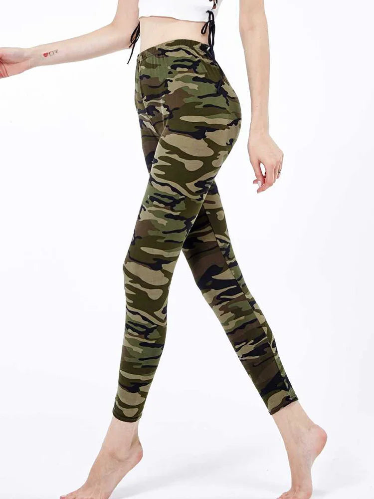 Women's Fitness Pants Elasticity Floral Stripe Grid Leggings