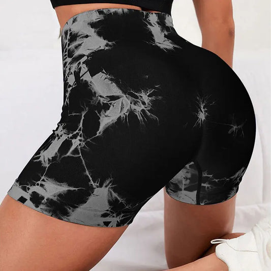 Tie Dye High Waisted Seamless Shorts